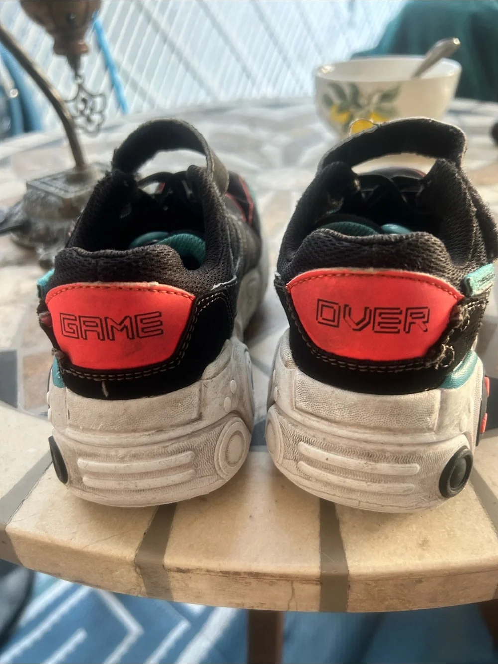 Sketcher Kids Black and White Game Kick size 13 Sneakers